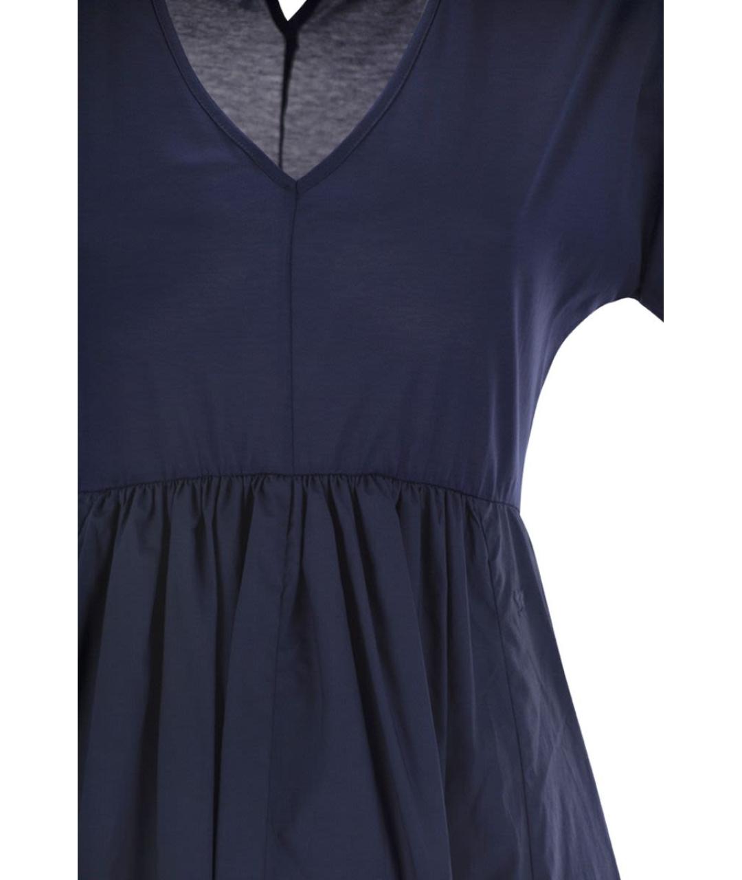 WEEKEND MAX MARA Темно-синее хлопковое повседневное платье, фото 4