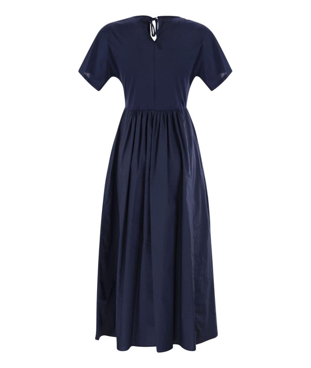 WEEKEND MAX MARA Темно-синее хлопковое повседневное платье, фото 2