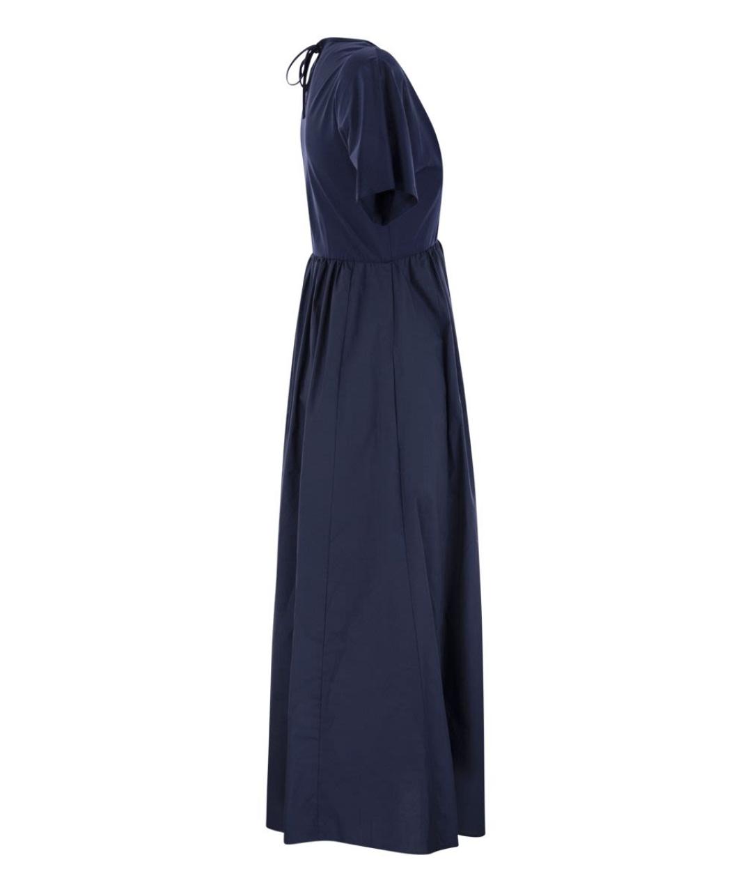 WEEKEND MAX MARA Темно-синее хлопковое повседневное платье, фото 3