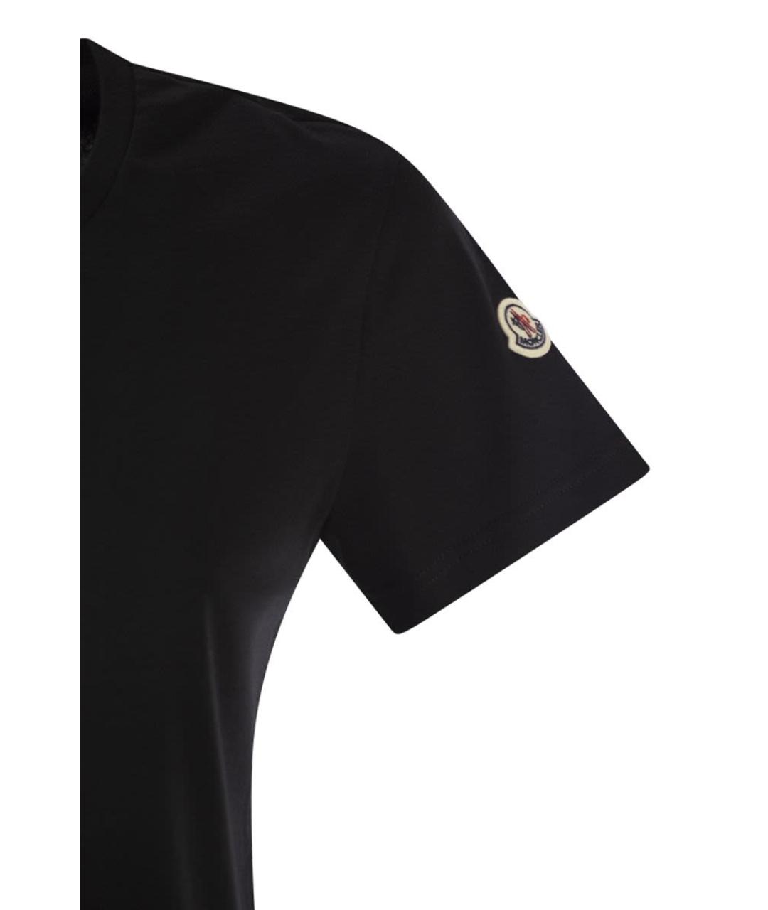 MONCLER Черная хлопковая футболка, фото 4