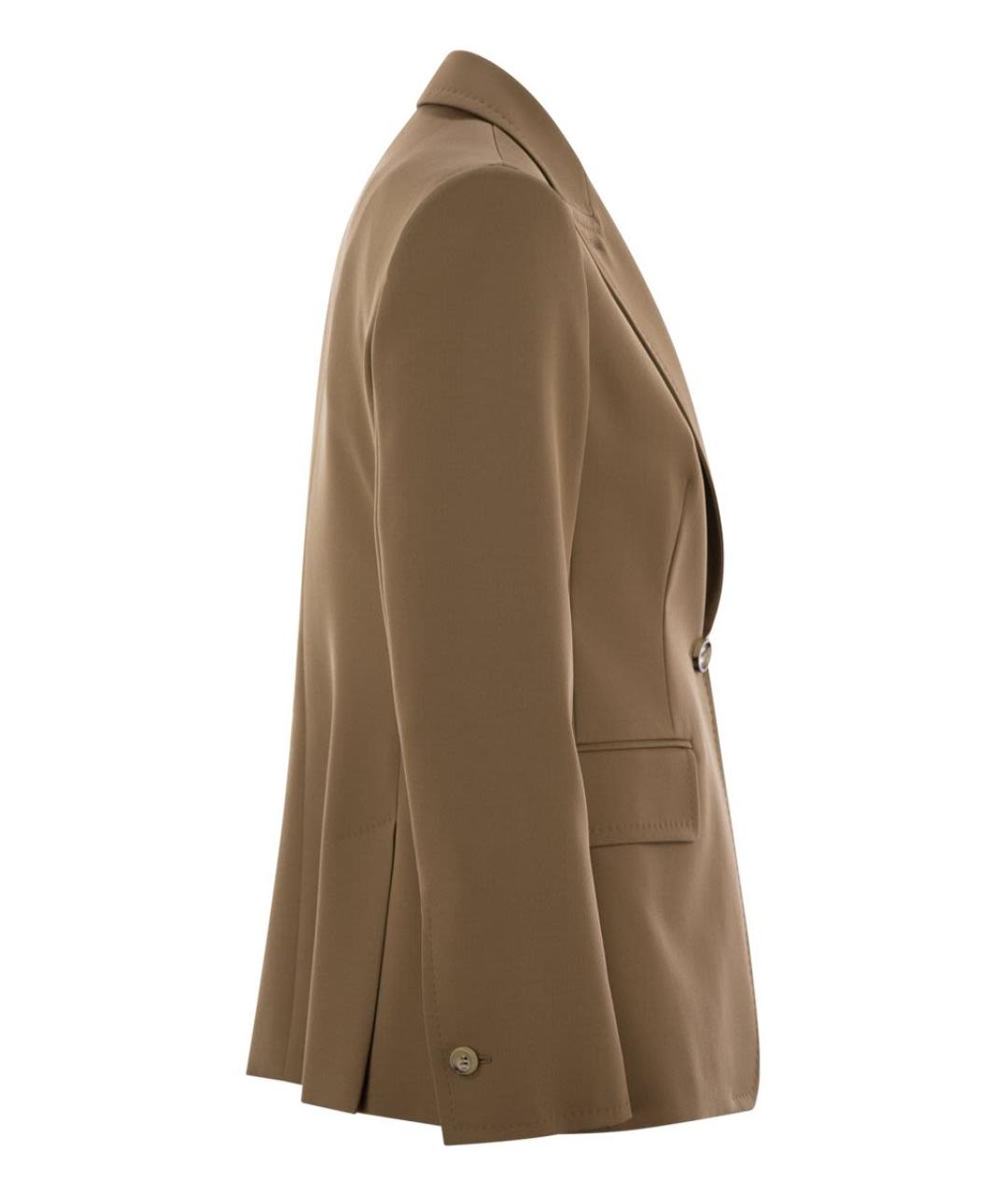 MAX MARA Коричневый шерстяной жакет/пиджак, фото 3