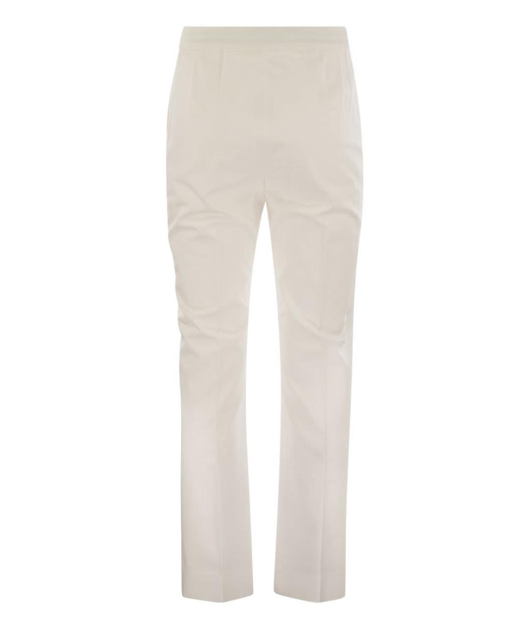 MAX MARA Белые хлопковые прямые брюки, фото 2