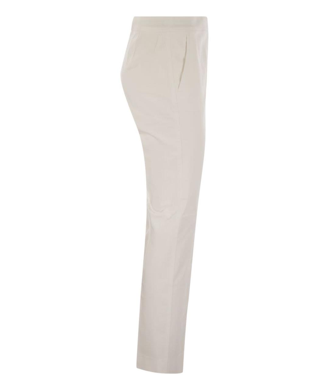 MAX MARA Белые хлопковые прямые брюки, фото 3