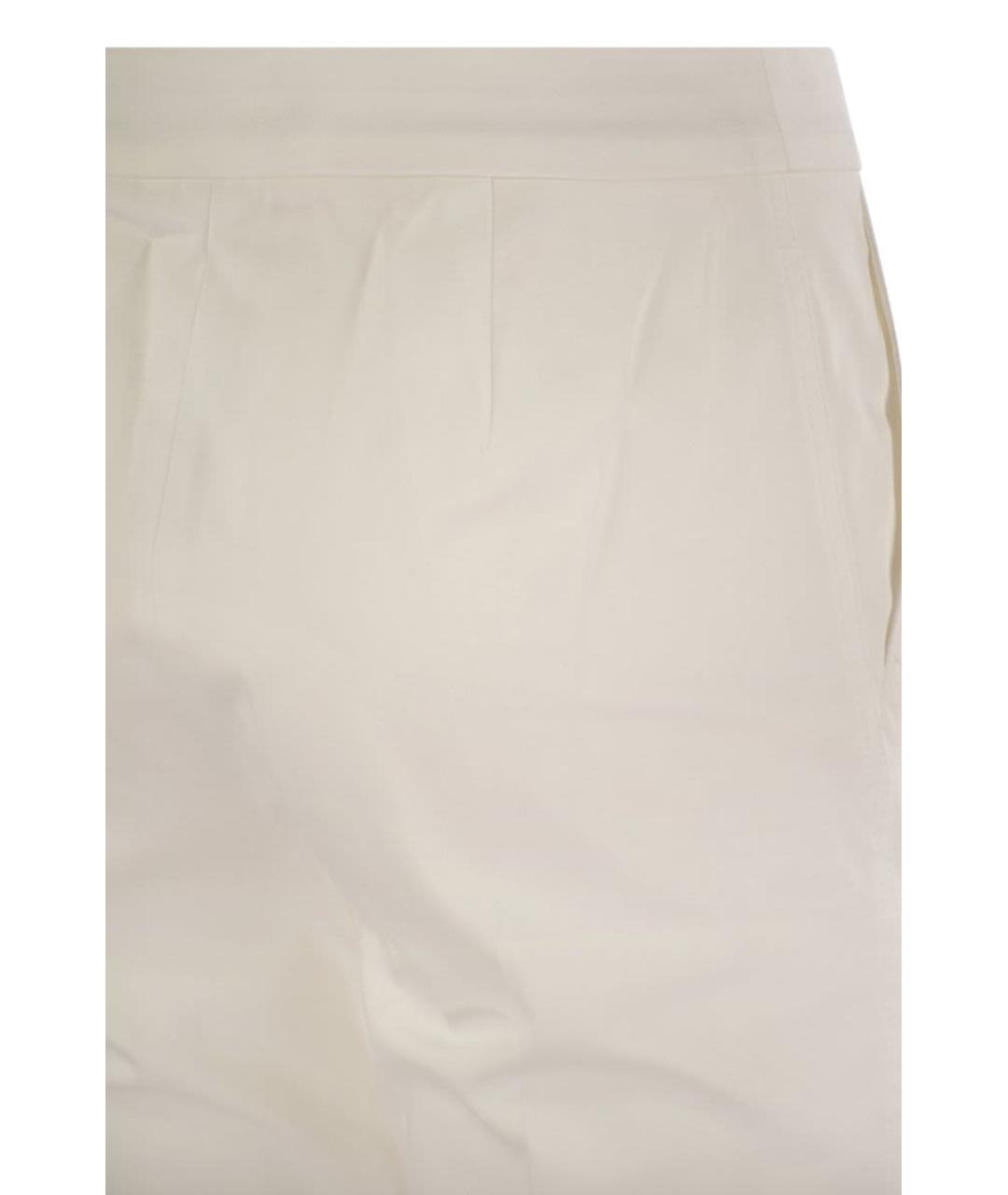 MAX MARA Белые хлопковые прямые брюки, фото 4