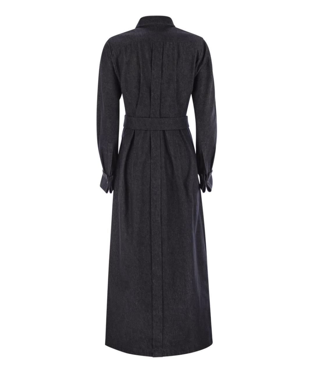 MAX MARA Черное хлопковое повседневное платье, фото 2