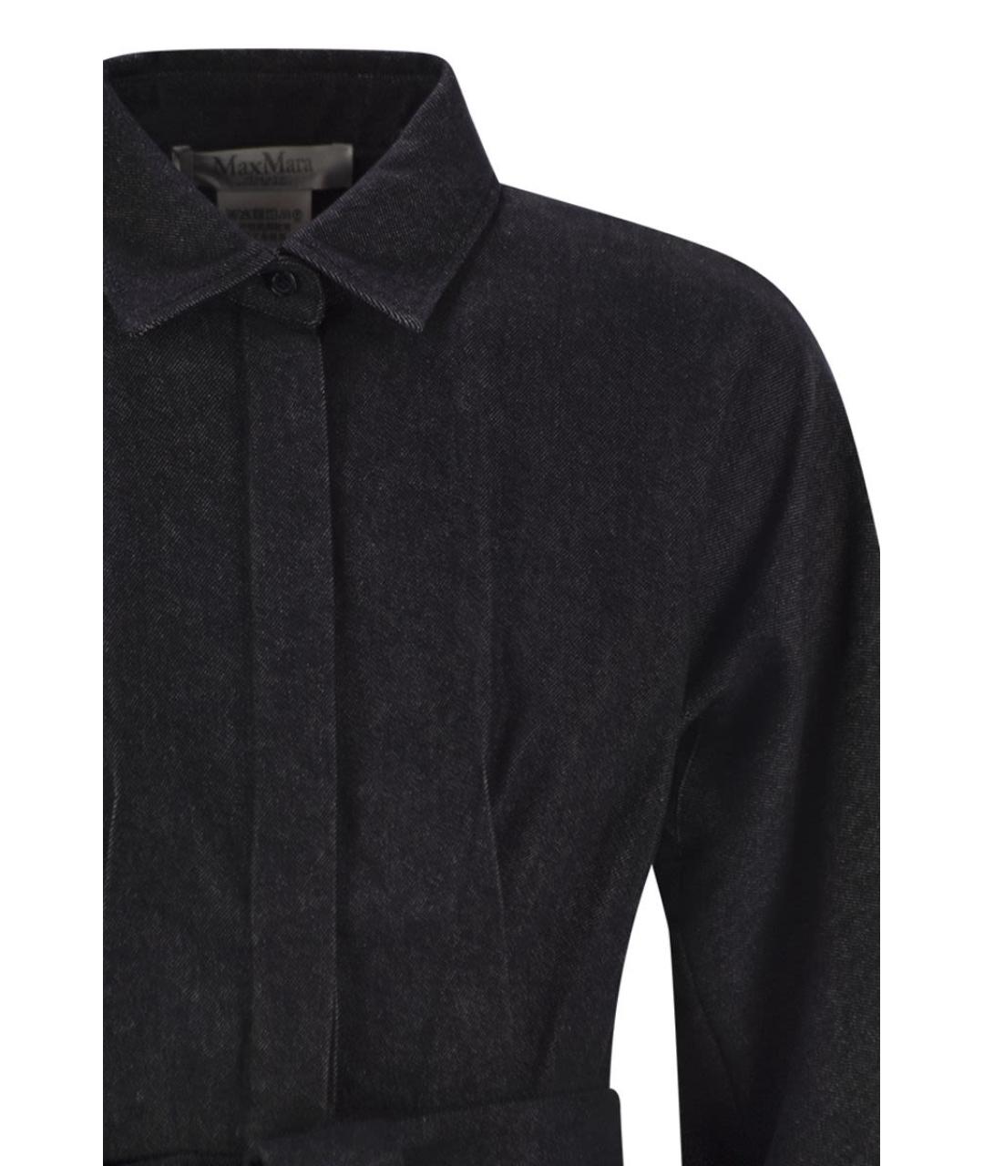 MAX MARA Черное хлопковое повседневное платье, фото 4