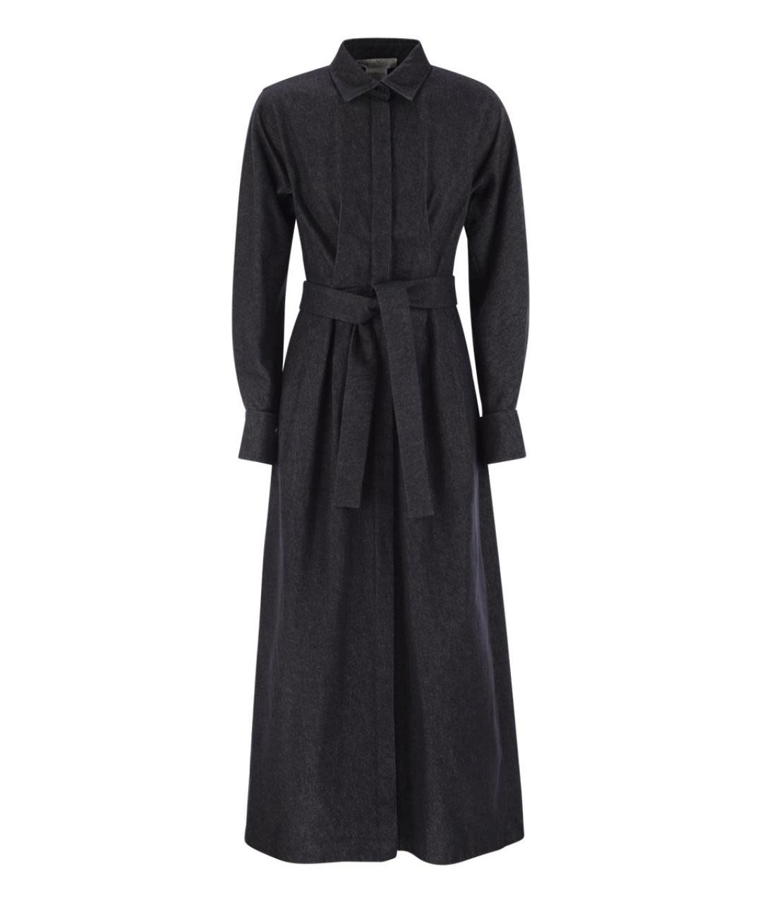 MAX MARA Черное хлопковое повседневное платье, фото 1