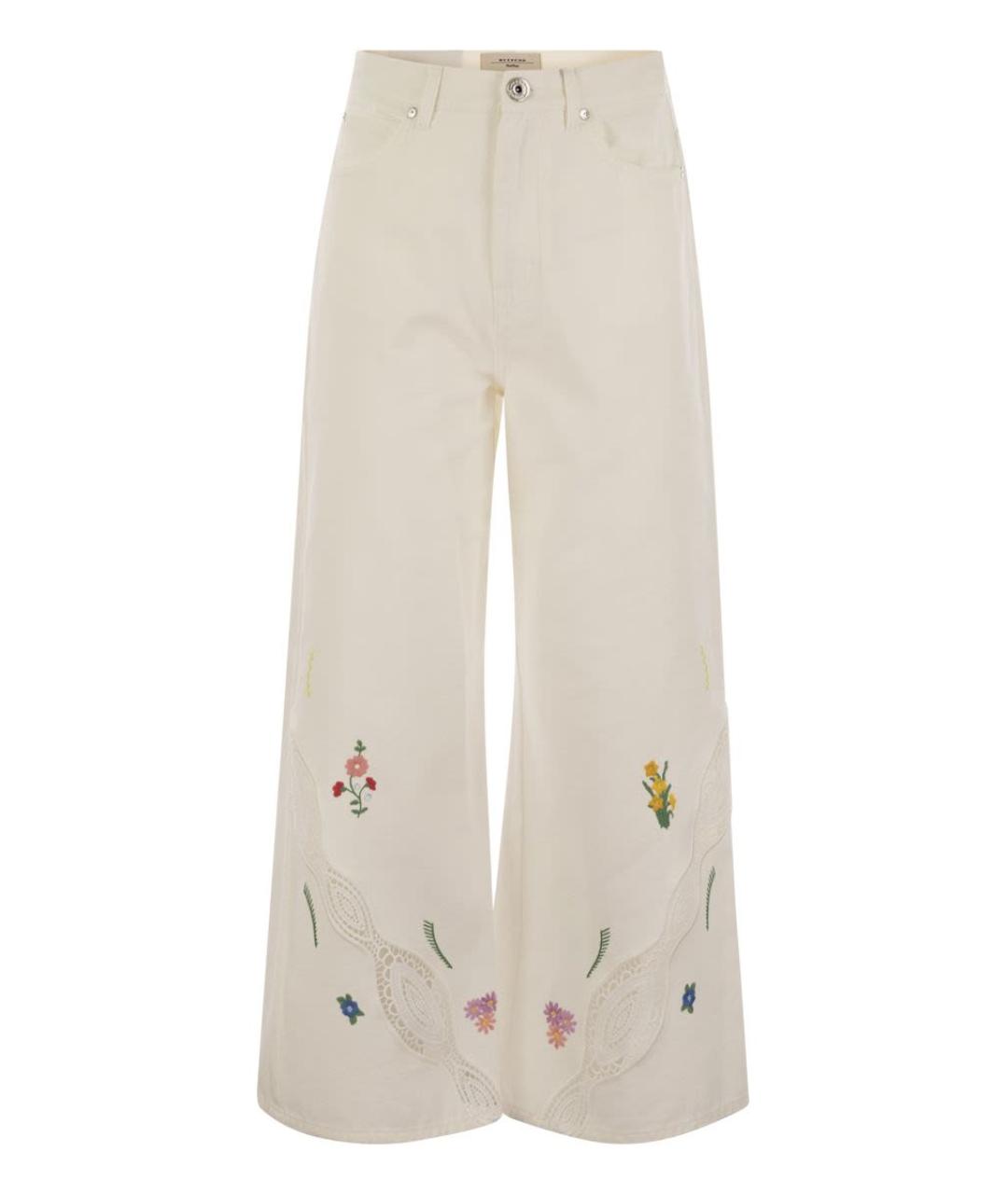 WEEKEND MAX MARA Бежевые хлопковые прямые брюки, фото 1