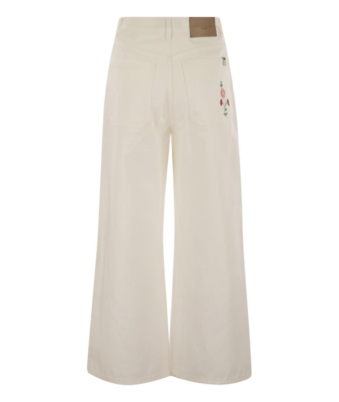 WEEKEND MAX MARA Бежевые хлопковые прямые брюки, фото 2