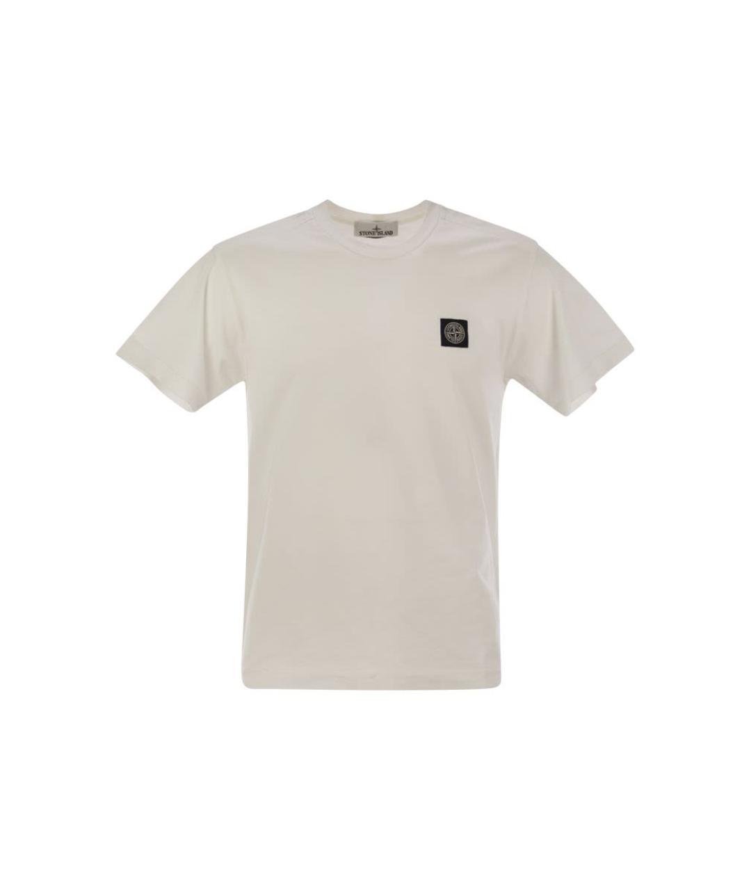 STONE ISLAND Белая хлопковая футболка, фото 1