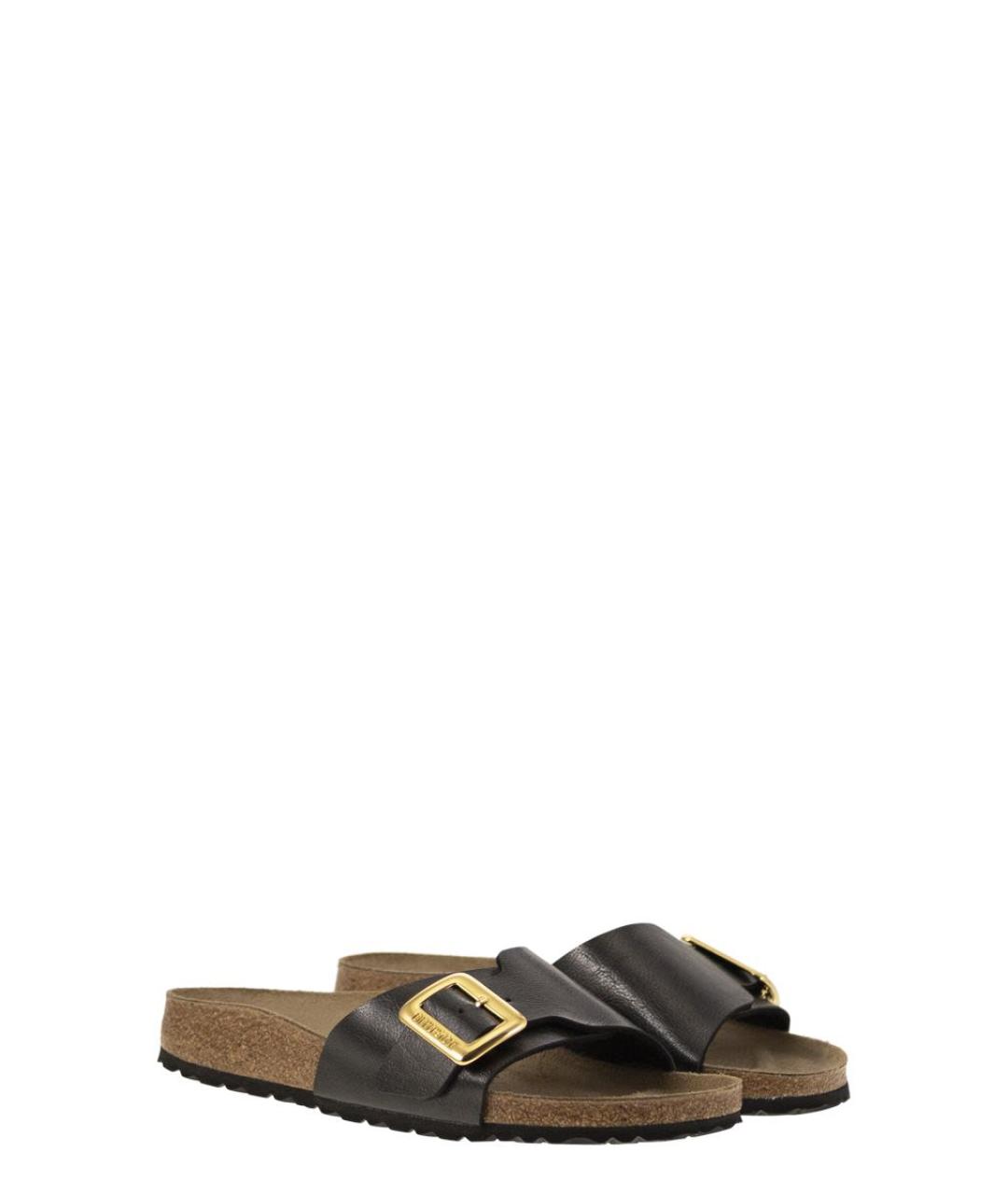 BIRKENSTOCK Черные кожаные шлепанцы, фото 4