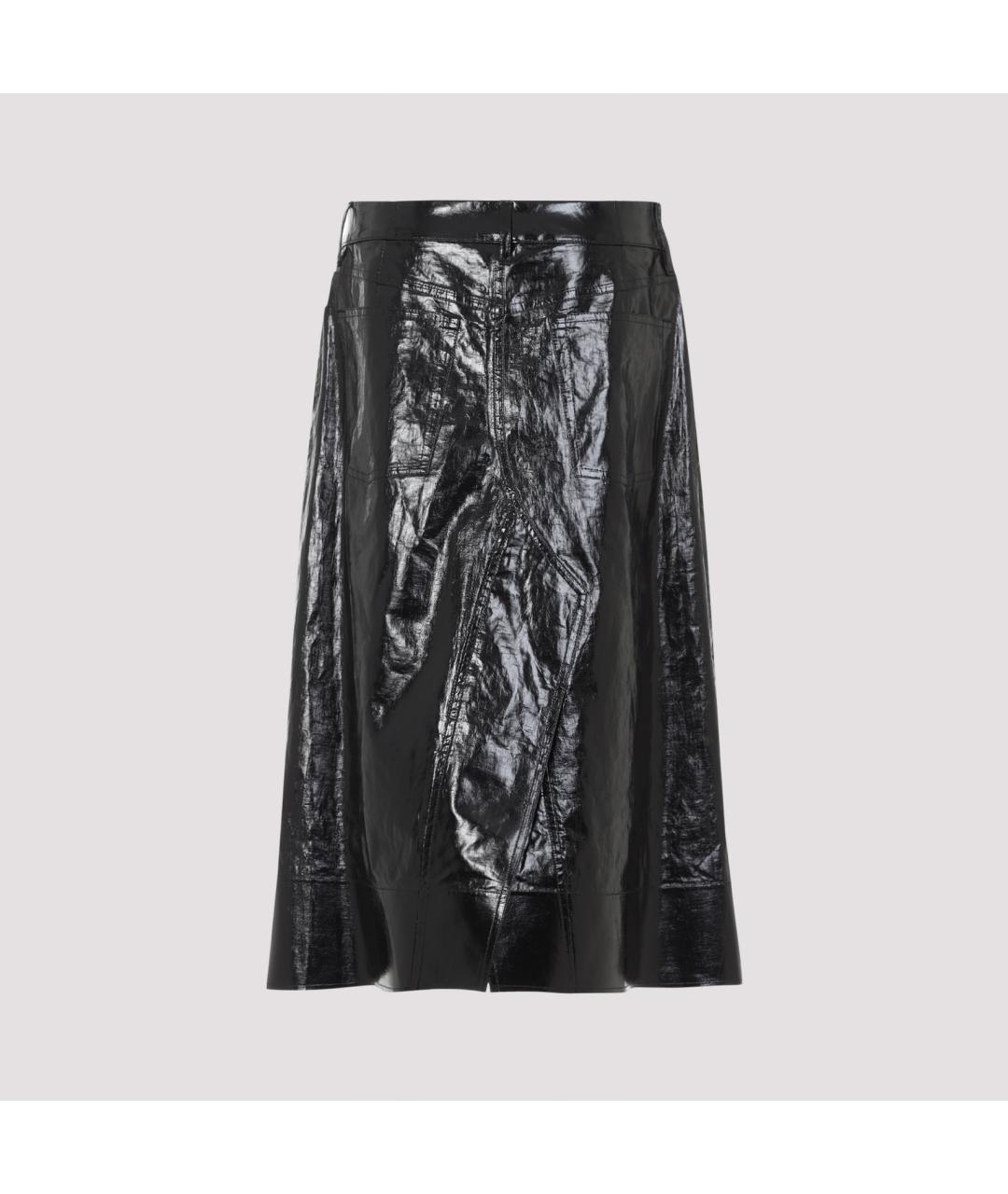 JIL SANDER Черная льняная юбка миди, фото 3