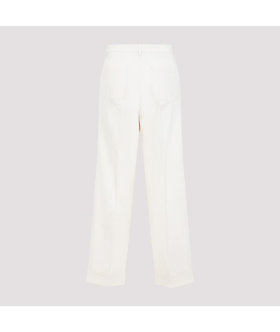 VALENTINO Белые хлопковые повседневные брюки, фото 3