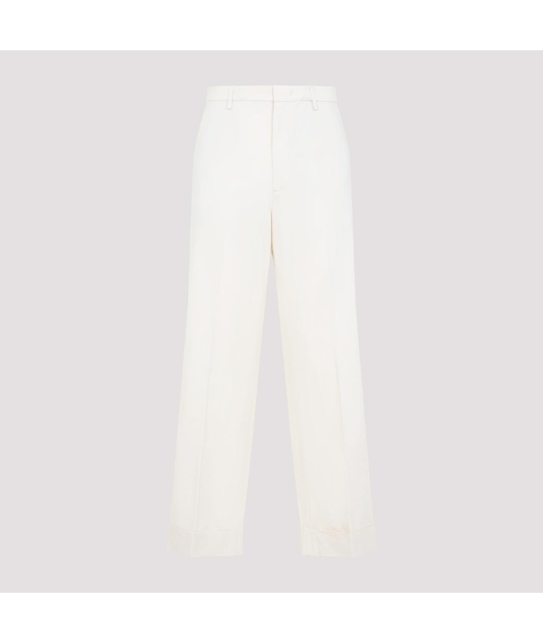 VALENTINO Белые хлопковые повседневные брюки, фото 2