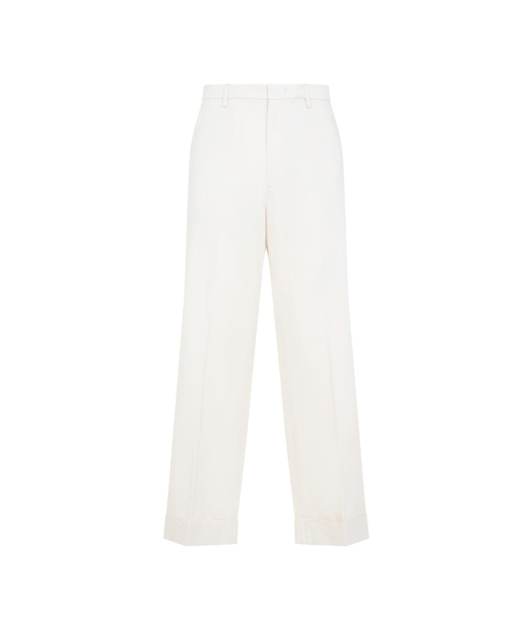 VALENTINO Белые хлопковые повседневные брюки, фото 1