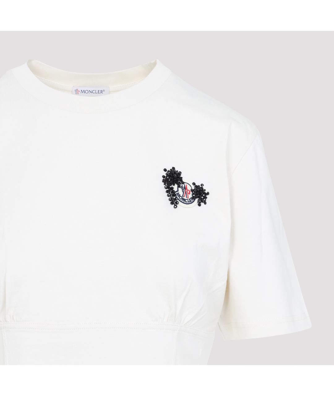 MONCLER Белая хлопковая футболка, фото 4