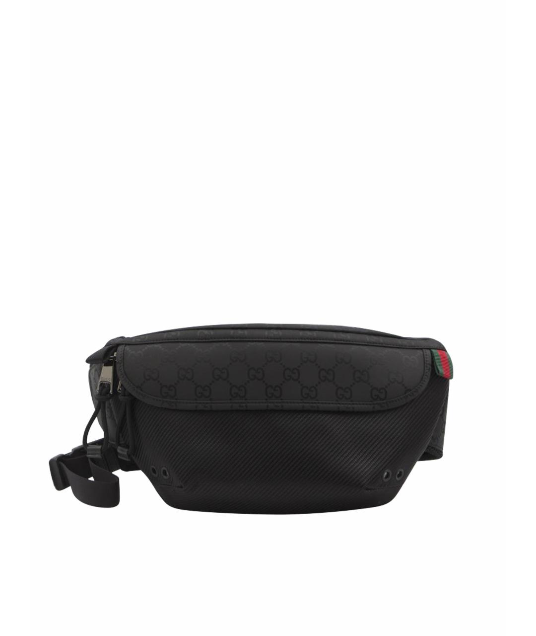 GUCCI Черная синтетическая поясная сумка, фото 1