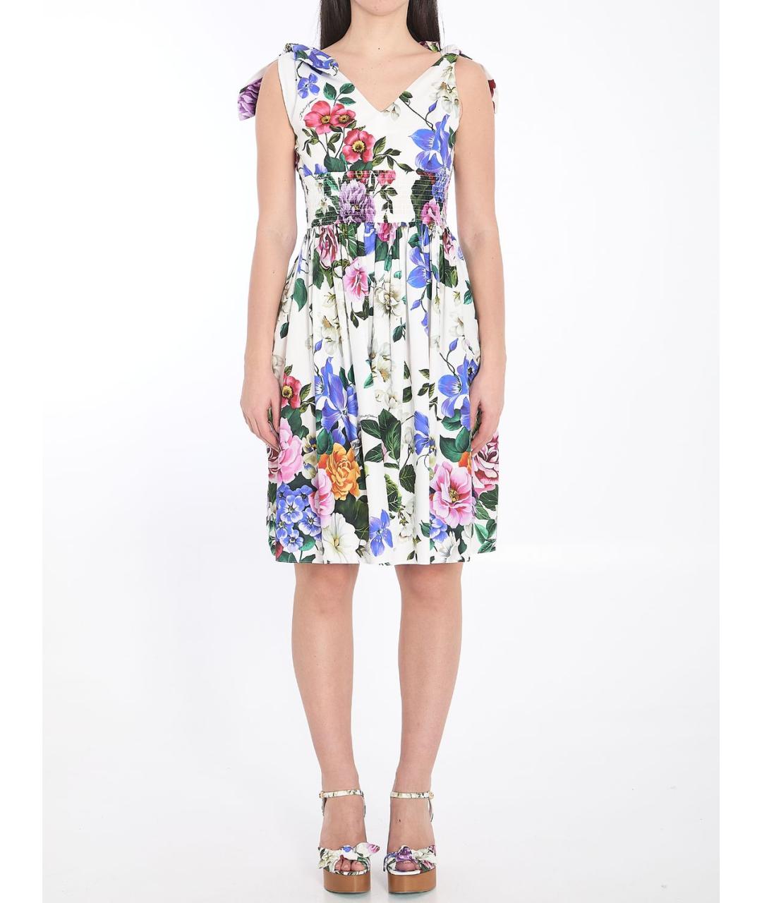 DOLCE&GABBANA Мульти хлопковое повседневное платье, фото 2