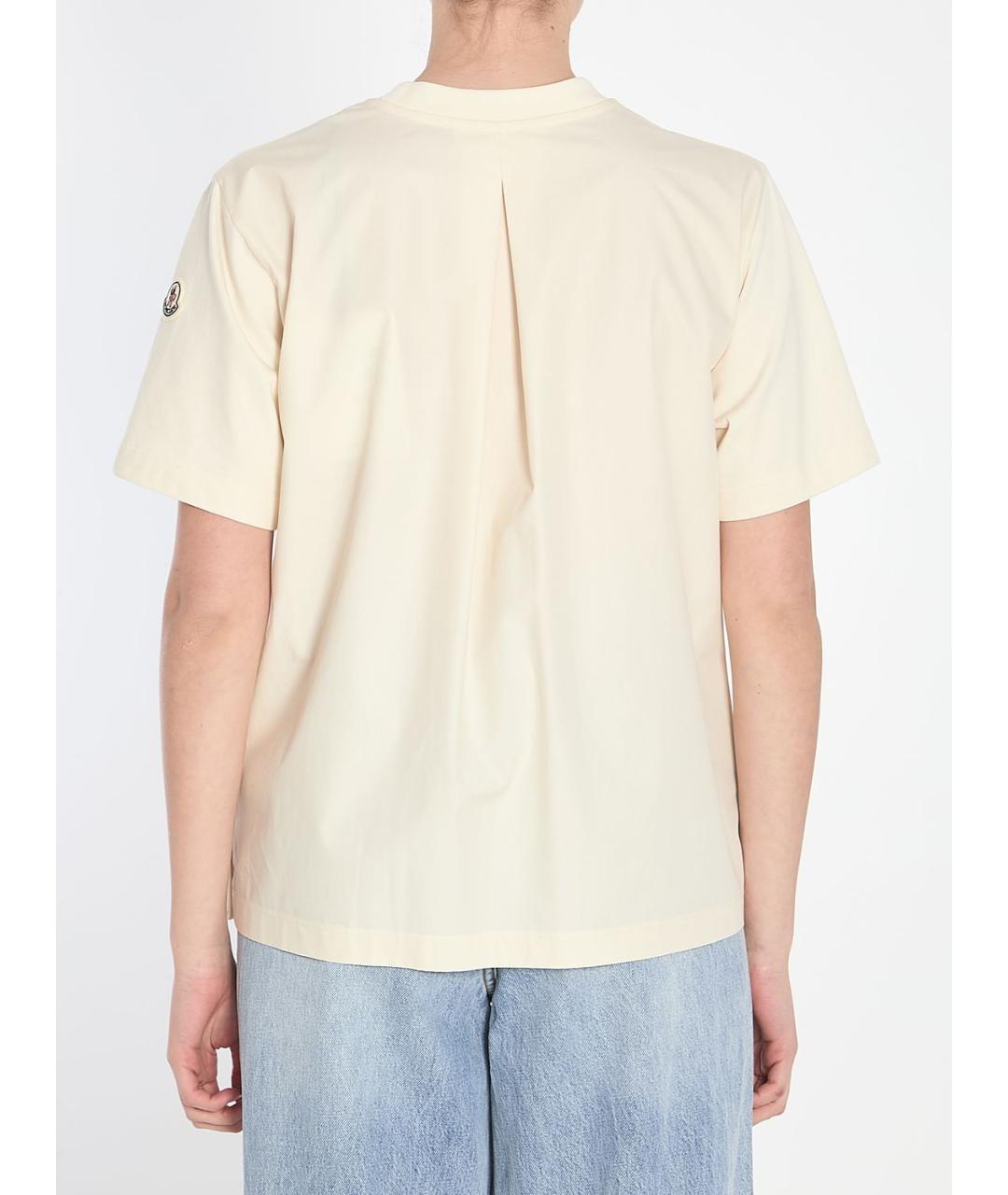 MONCLER Белая хлопковая футболка, фото 5