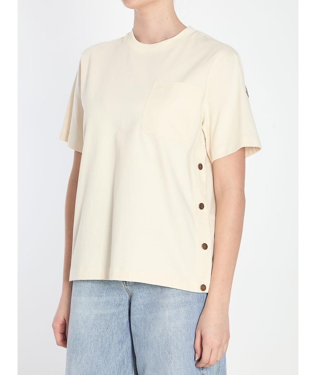 MONCLER Белая хлопковая футболка, фото 3