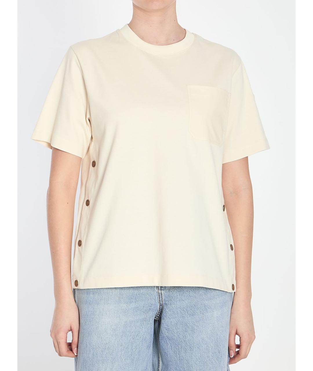 MONCLER Белая хлопковая футболка, фото 2