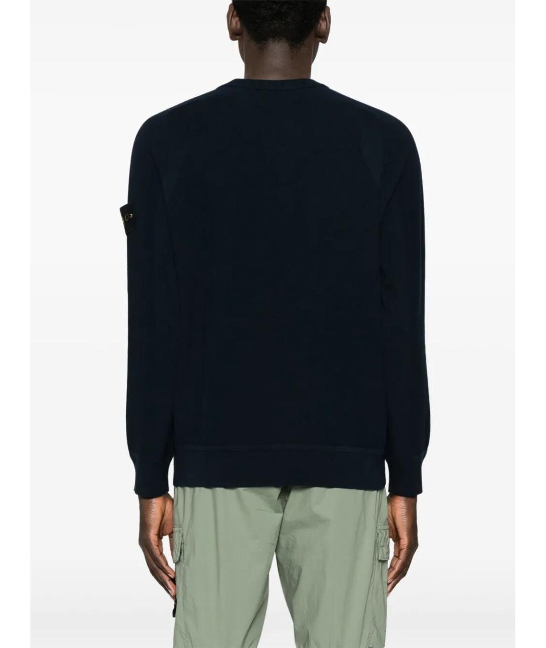 STONE ISLAND Темно-синий хлопковый джемпер / свитер, фото 4