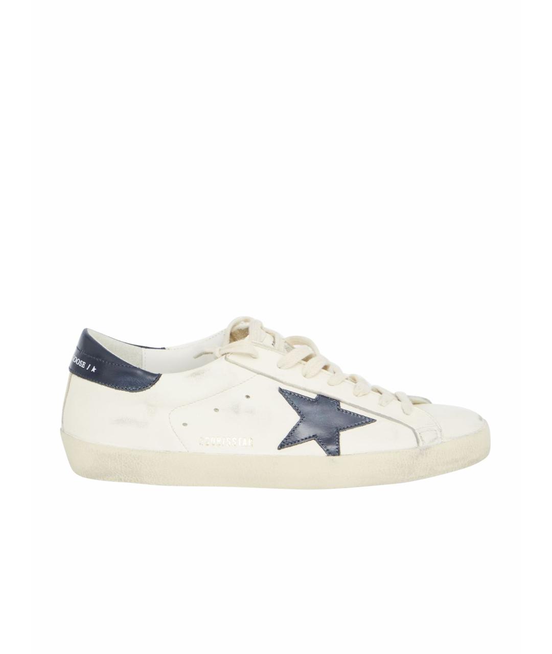 GOLDEN GOOSE DELUXE BRAND Бежевые кожаные кеды, фото 1