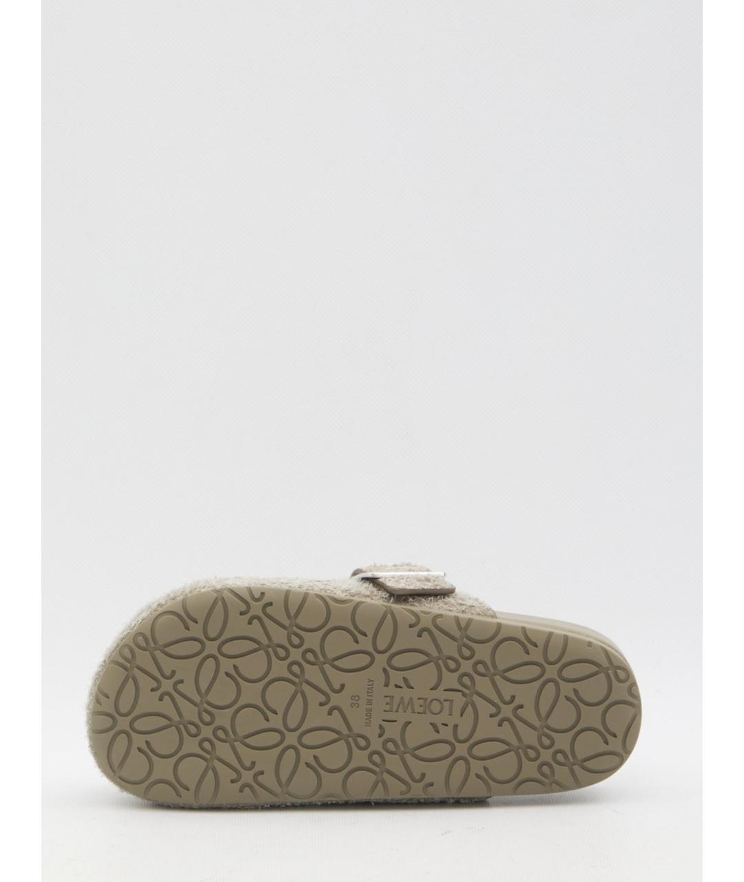 LOEWE Хаки кожаные сабо, фото 4