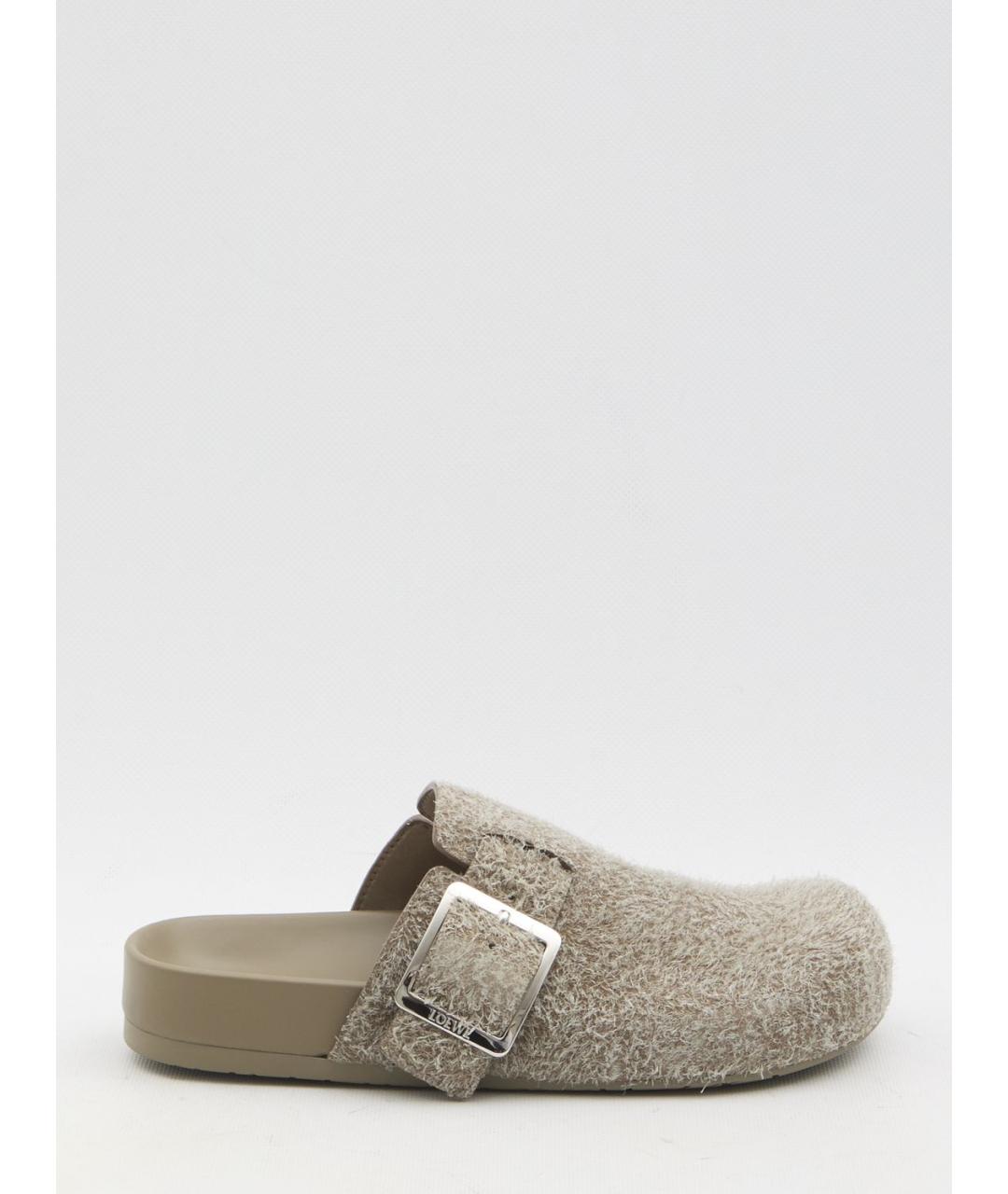 LOEWE Хаки кожаные сабо, фото 5