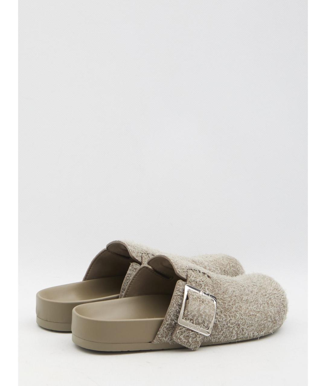 LOEWE Хаки кожаные сабо, фото 3