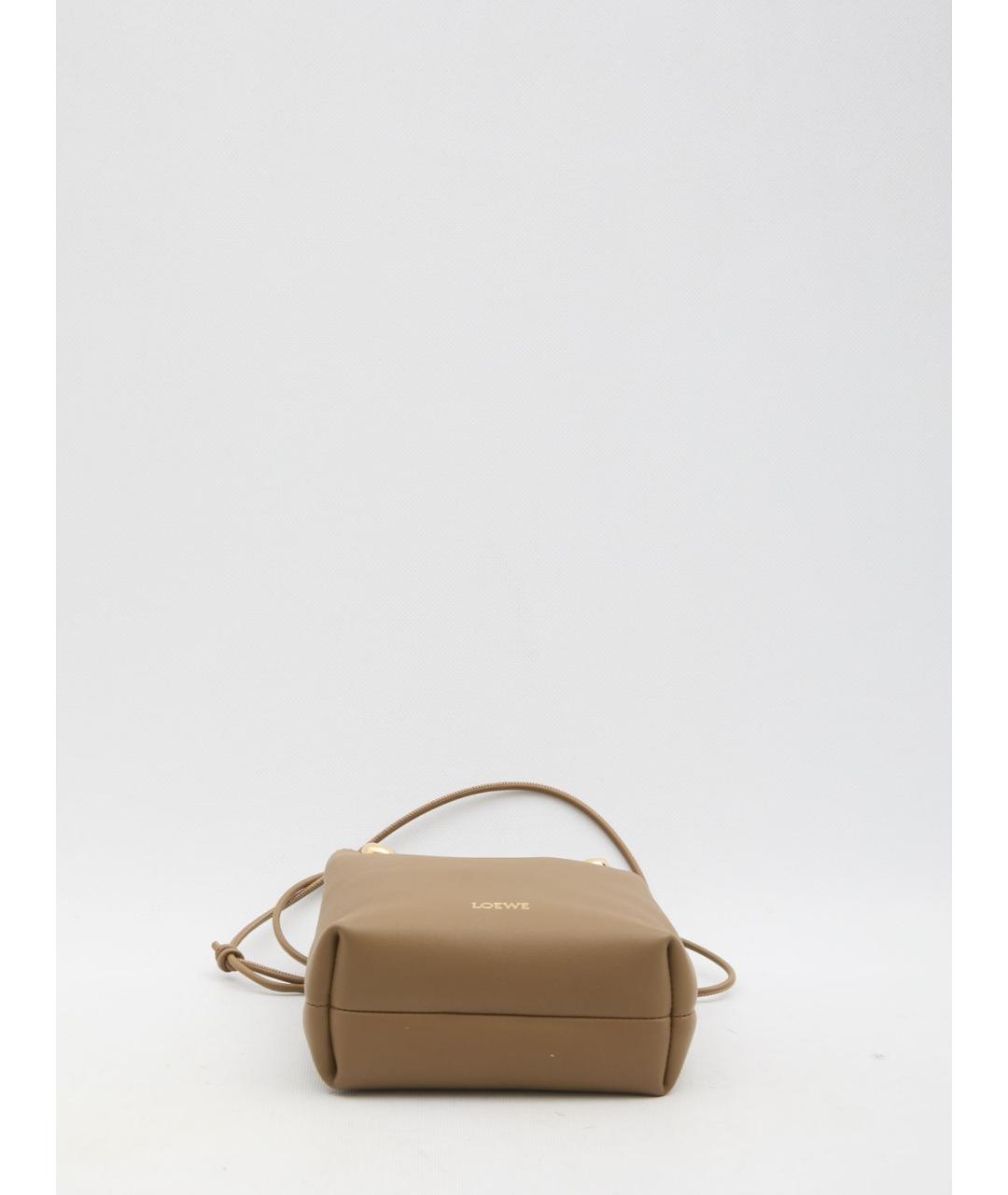 LOEWE Коричневая кожаная сумка через плечо, фото 3