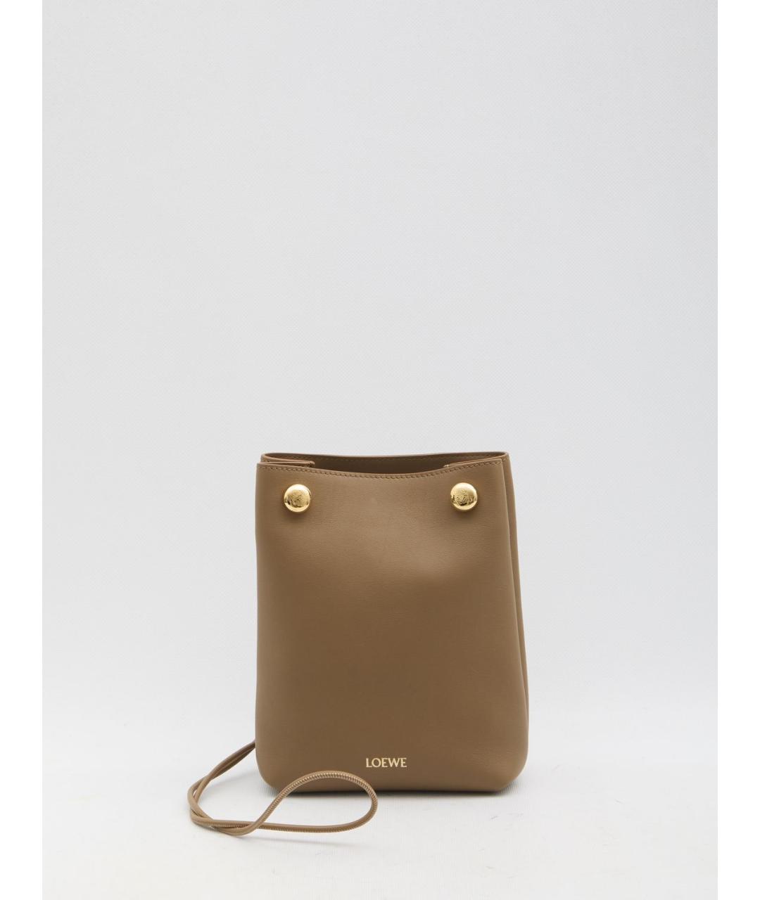 LOEWE Коричневая кожаная сумка через плечо, фото 5