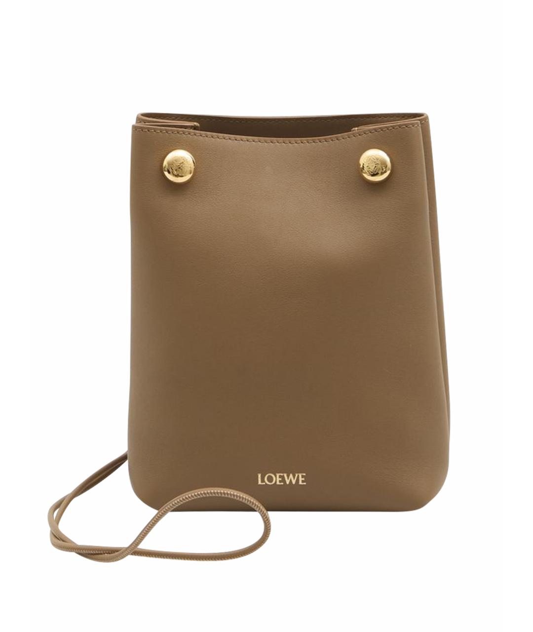 LOEWE Коричневая кожаная сумка через плечо, фото 1