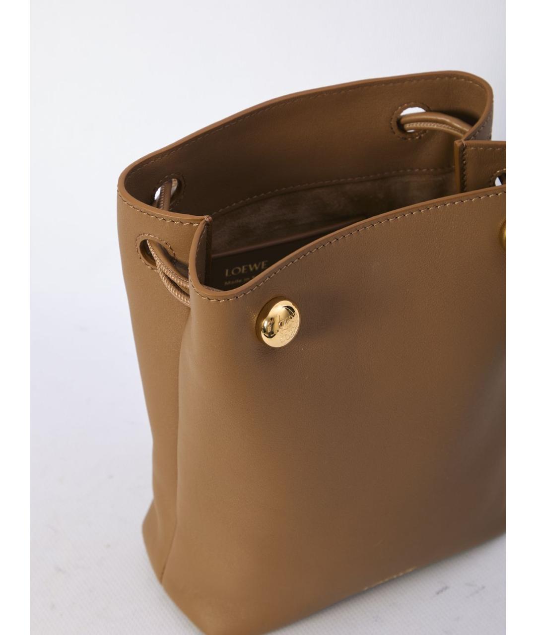 LOEWE Коричневая кожаная сумка через плечо, фото 4