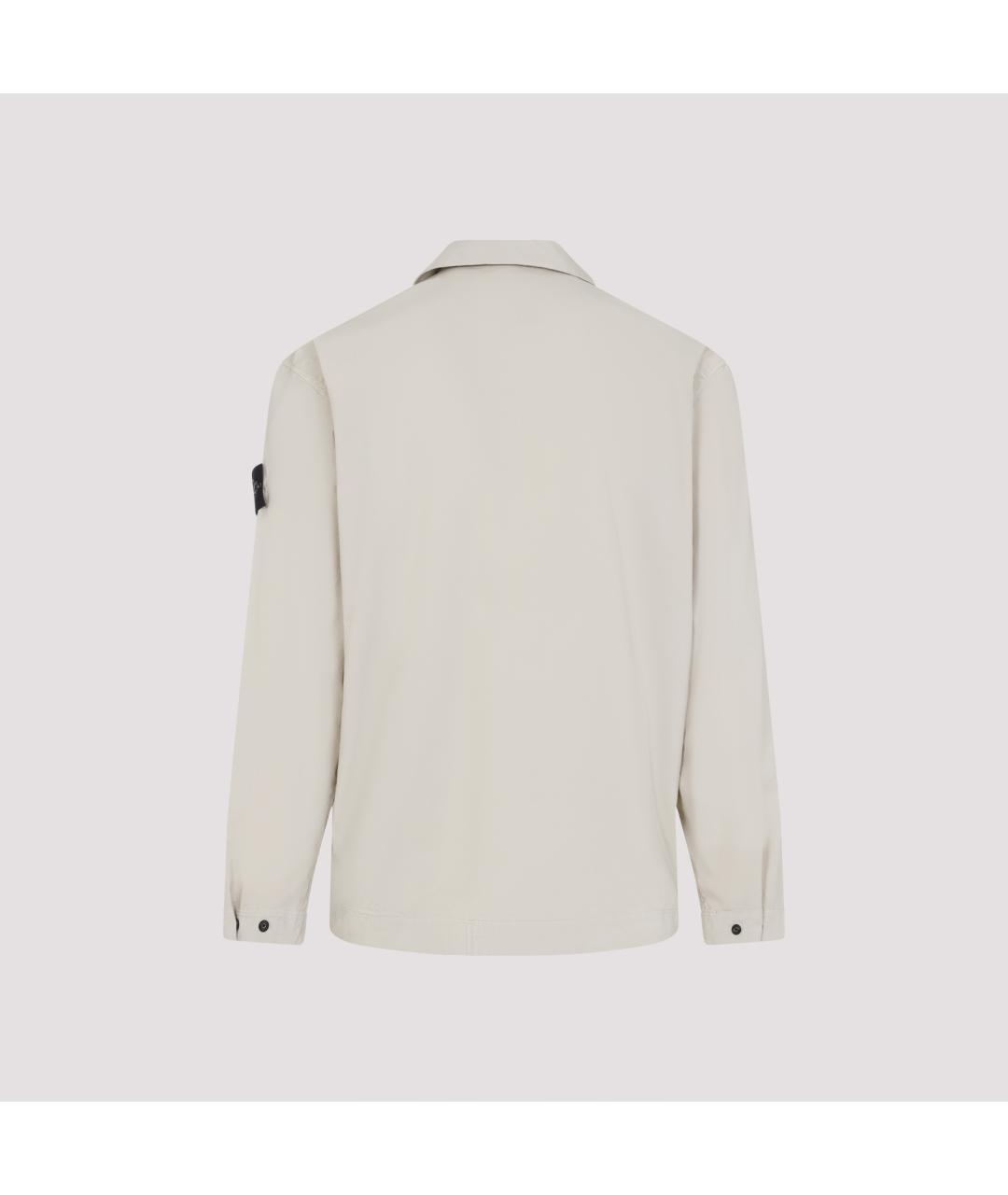 STONE ISLAND Белая хлопковая кэжуал рубашка, фото 3