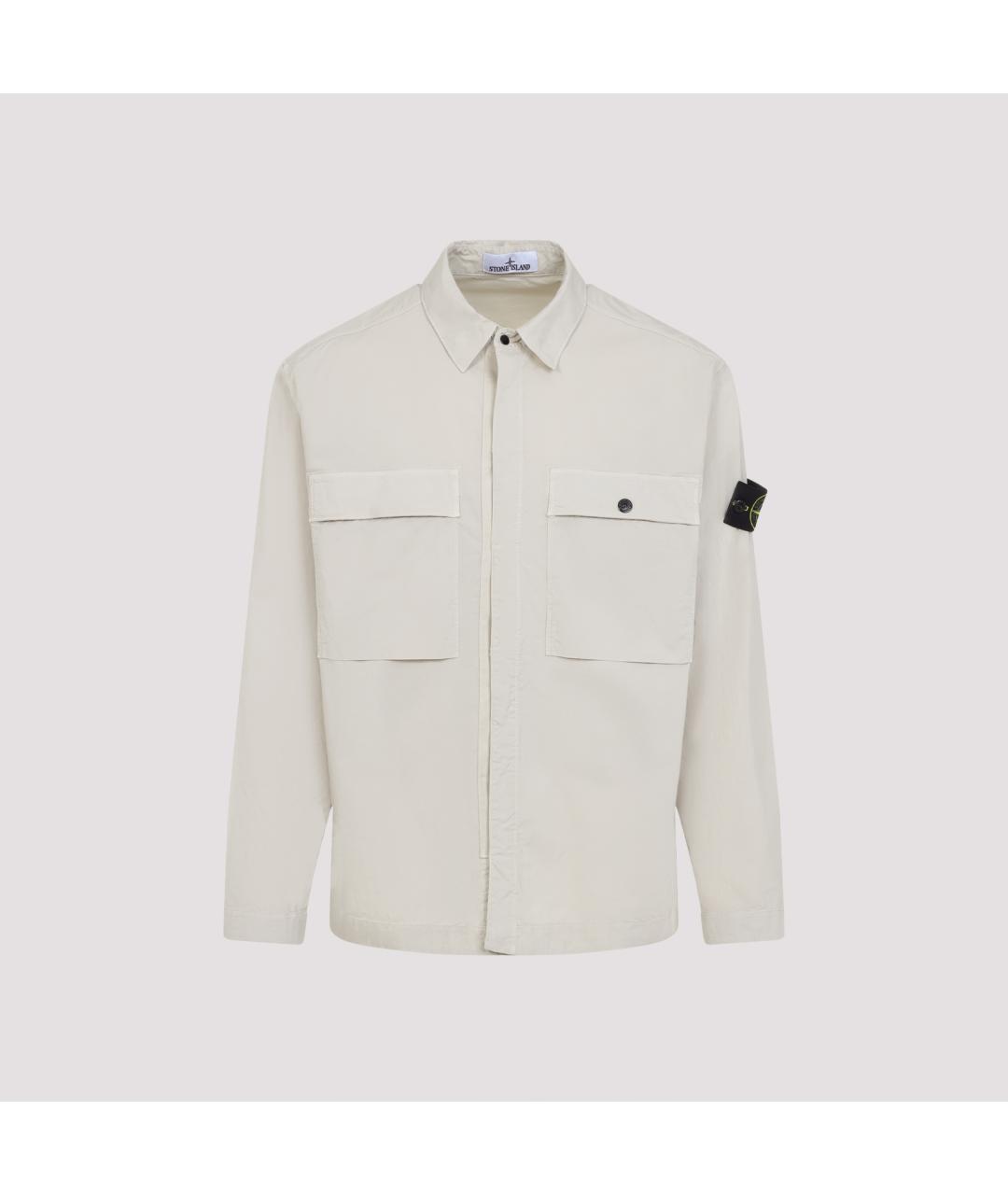 STONE ISLAND Белая хлопковая кэжуал рубашка, фото 2