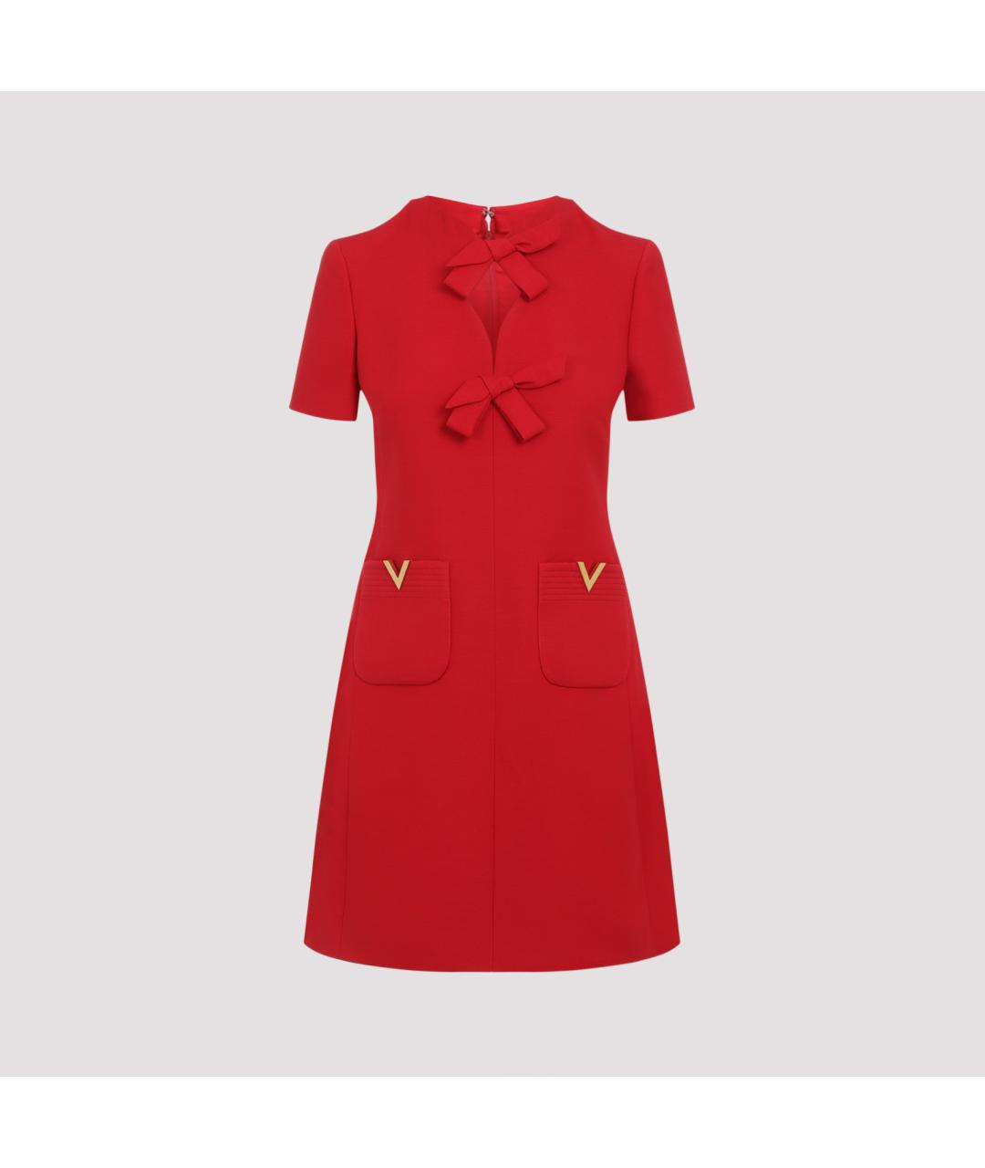 VALENTINO Красное полиэстеровое повседневное платье, фото 2