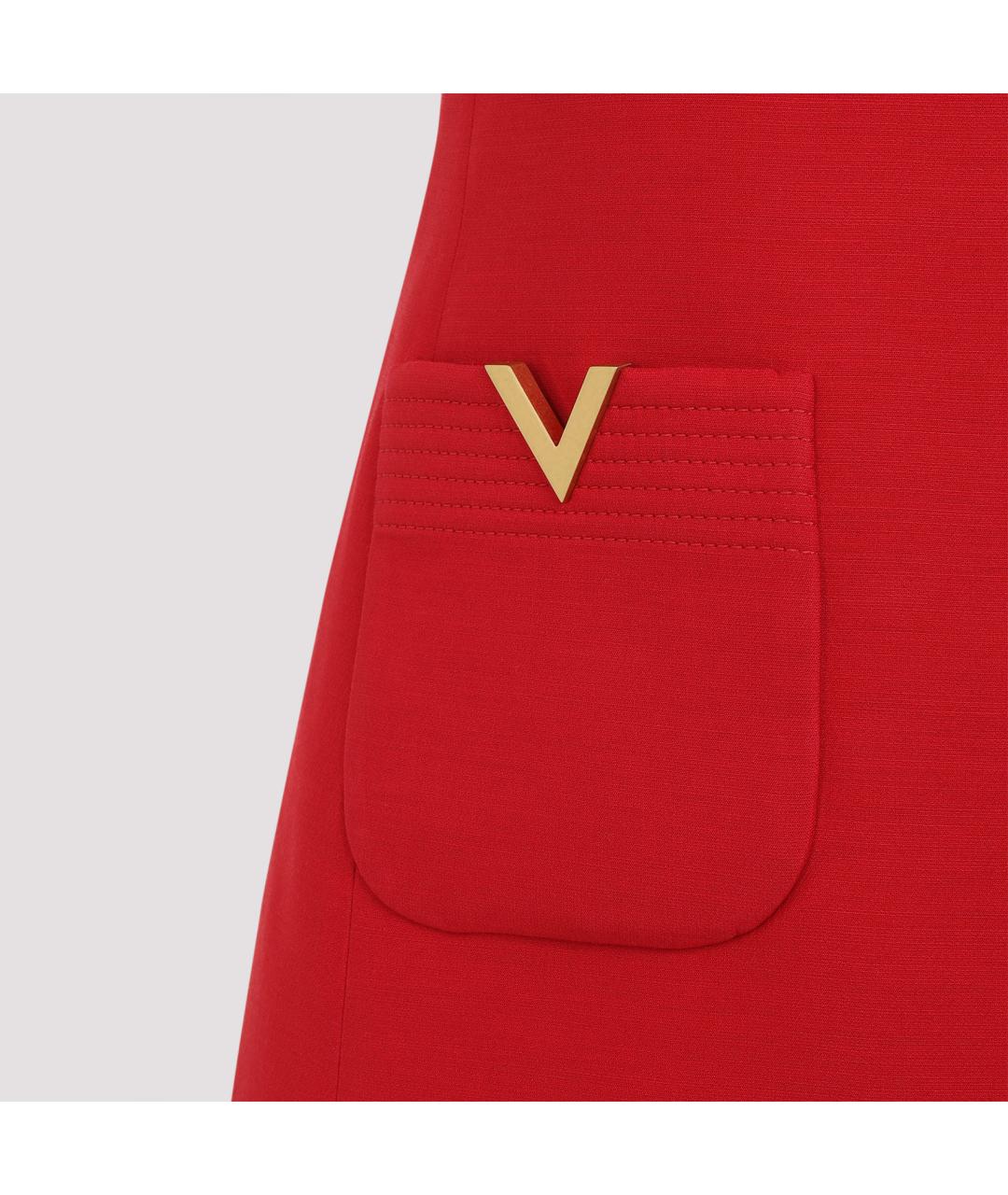 VALENTINO Красное полиэстеровое повседневное платье, фото 5