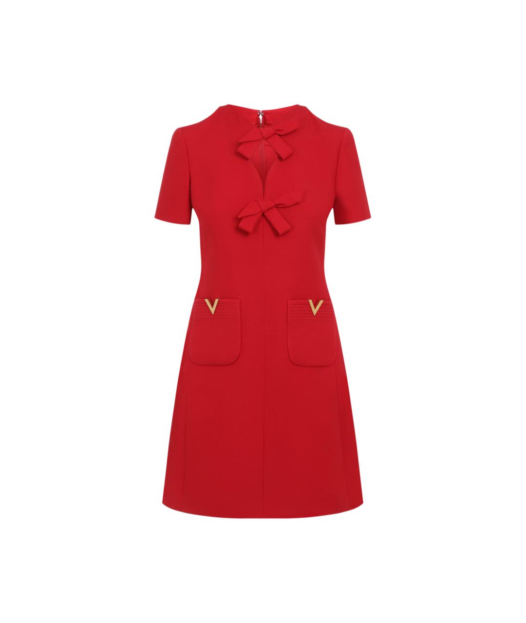 VALENTINO Красное полиэстеровое повседневное платье, фото 1