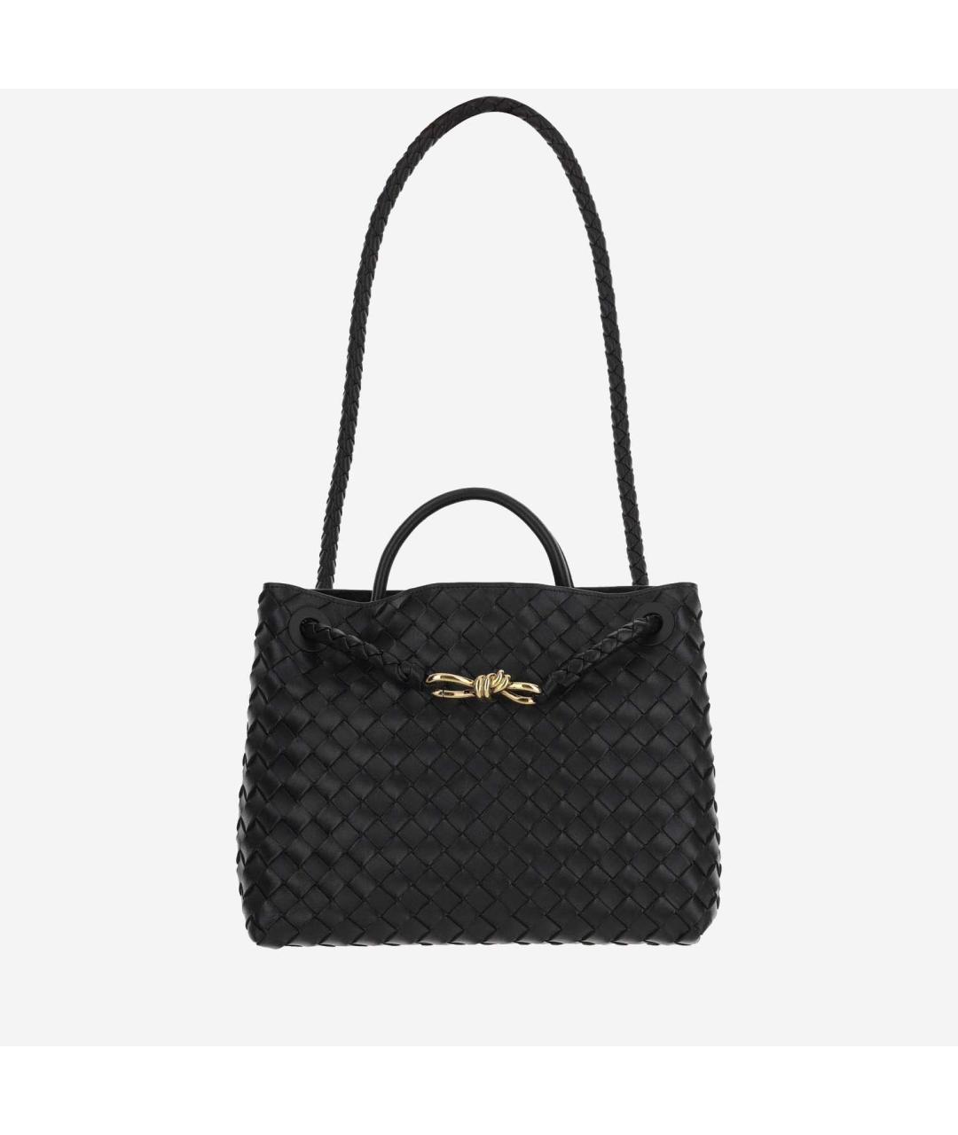 BOTTEGA VENETA Черная кожаная сумка тоут, фото 3