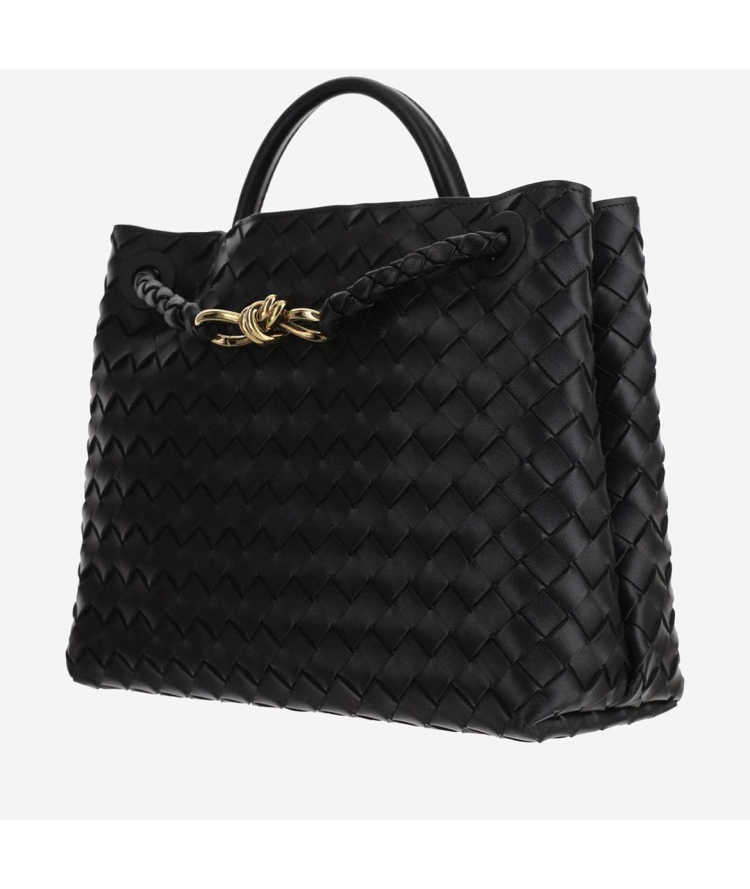 BOTTEGA VENETA Черная кожаная сумка тоут, фото 2