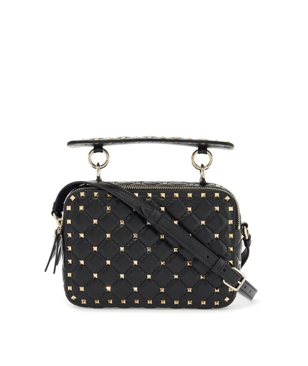 VALENTINO Черная кожаная сумка с короткими ручками, фото 1