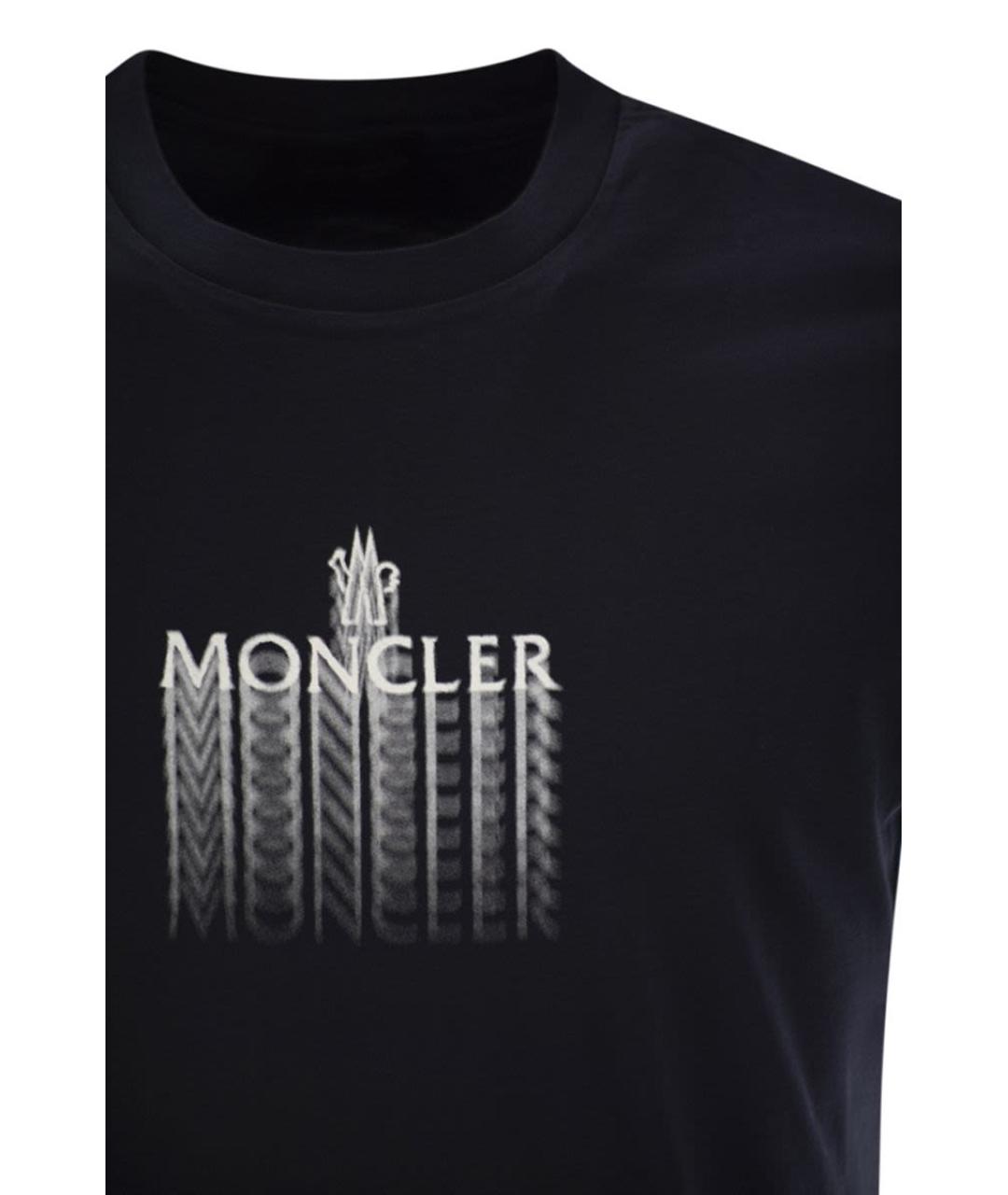 MONCLER Черная хлопковая футболка, фото 4