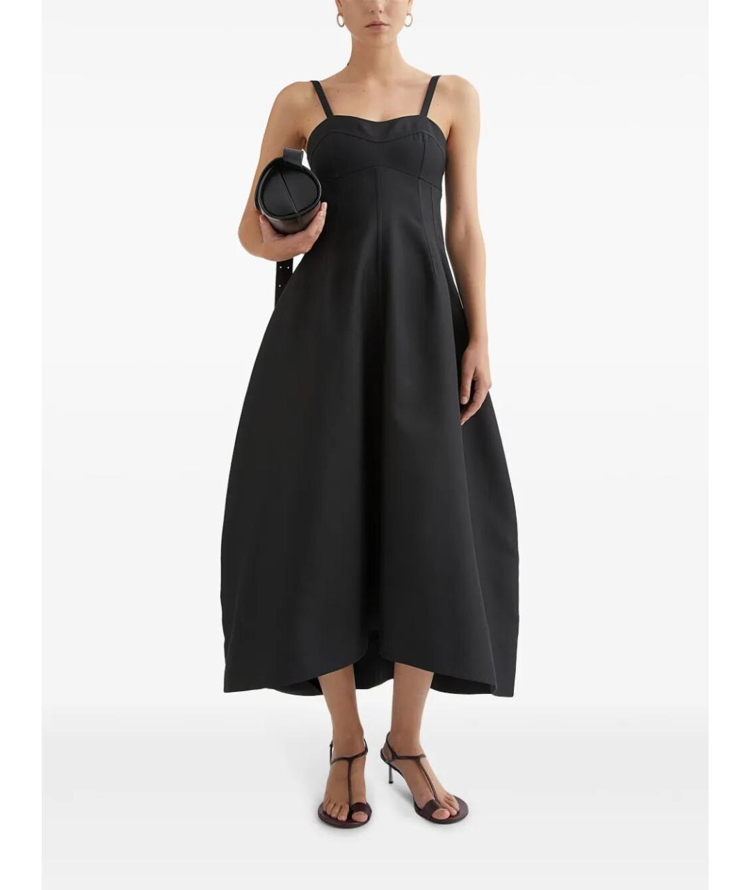 JIL SANDER Черное полиамидовое повседневное платье, фото 3