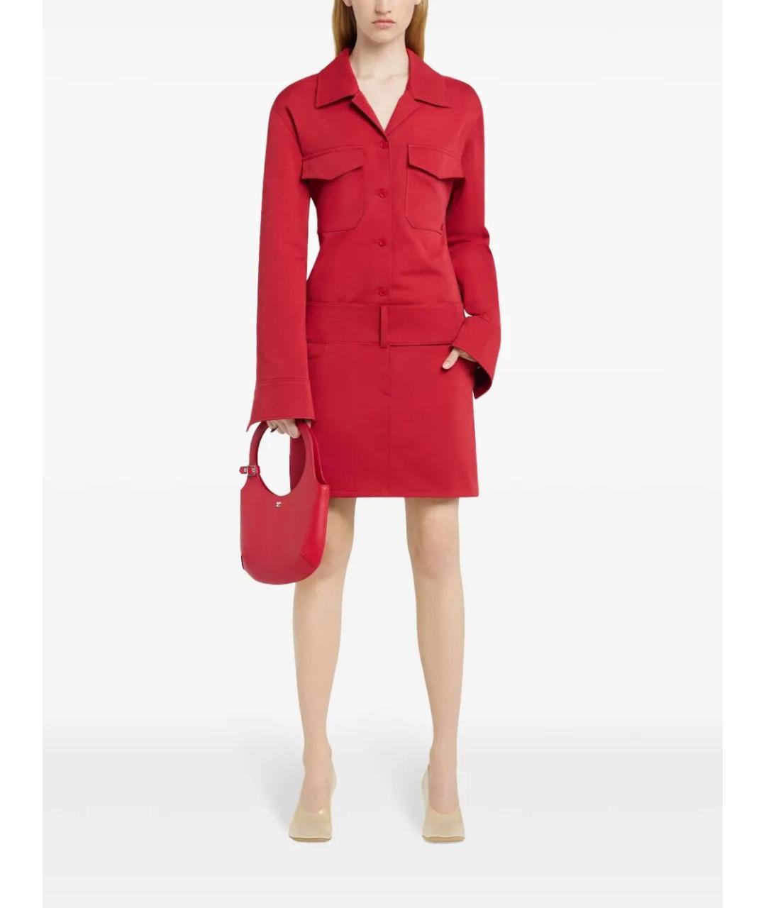 COURREGES Красная полиэстеровая юбка мини, фото 4