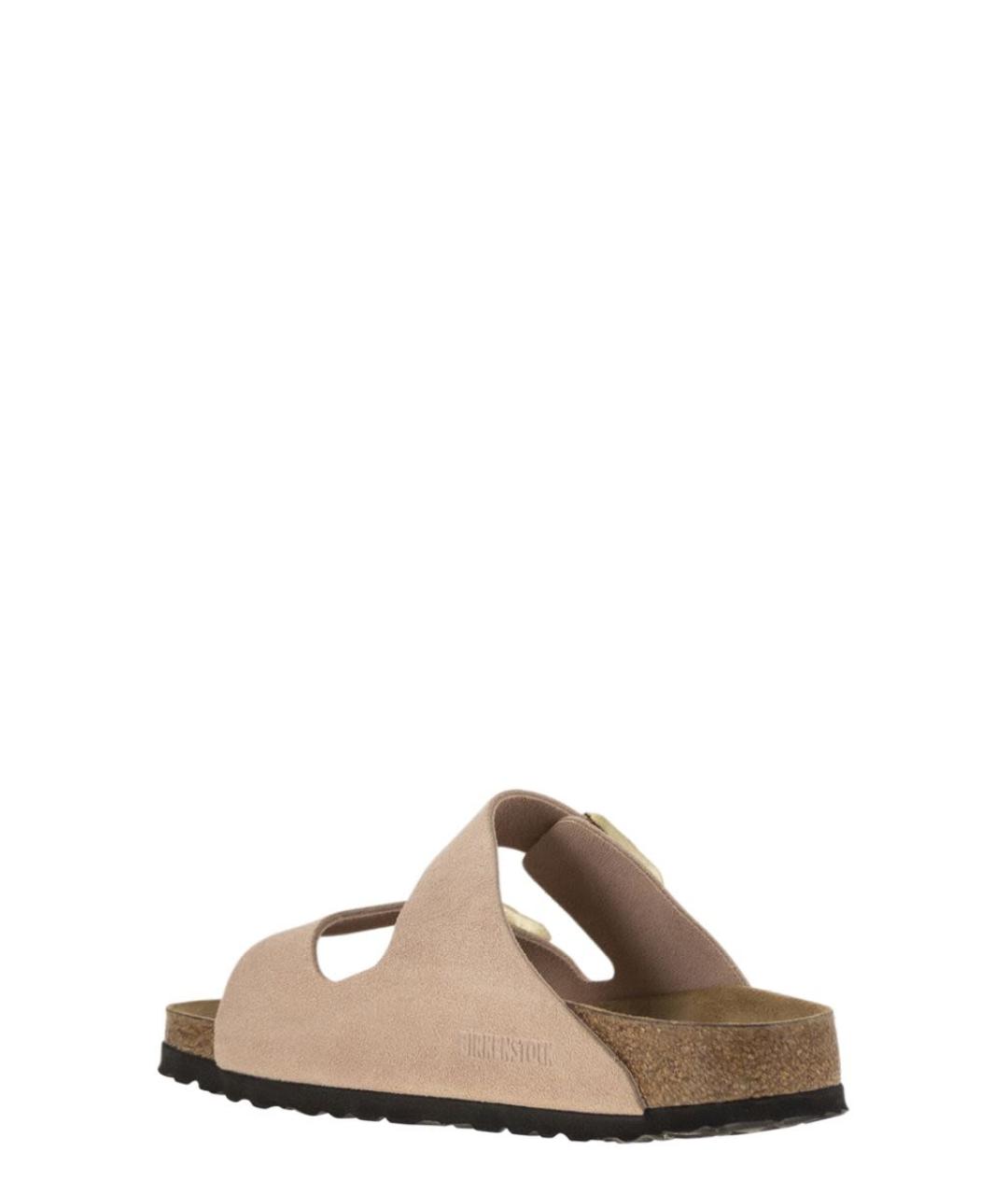 BIRKENSTOCK Бежевые замшевые шлепанцы, фото 3
