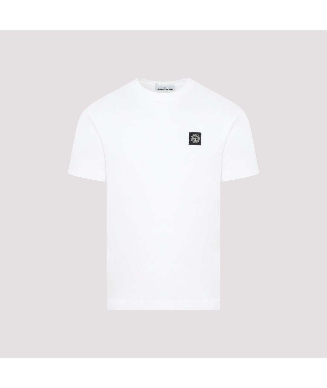 STONE ISLAND Белая хлопковая футболка, фото 5