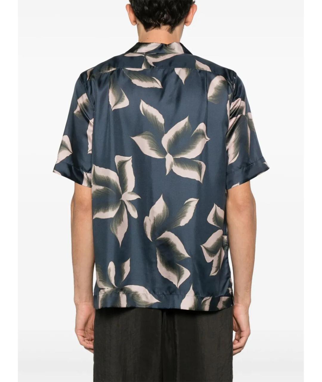DRIES VAN NOTEN Темно-синяя шелковая кэжуал рубашка, фото 5