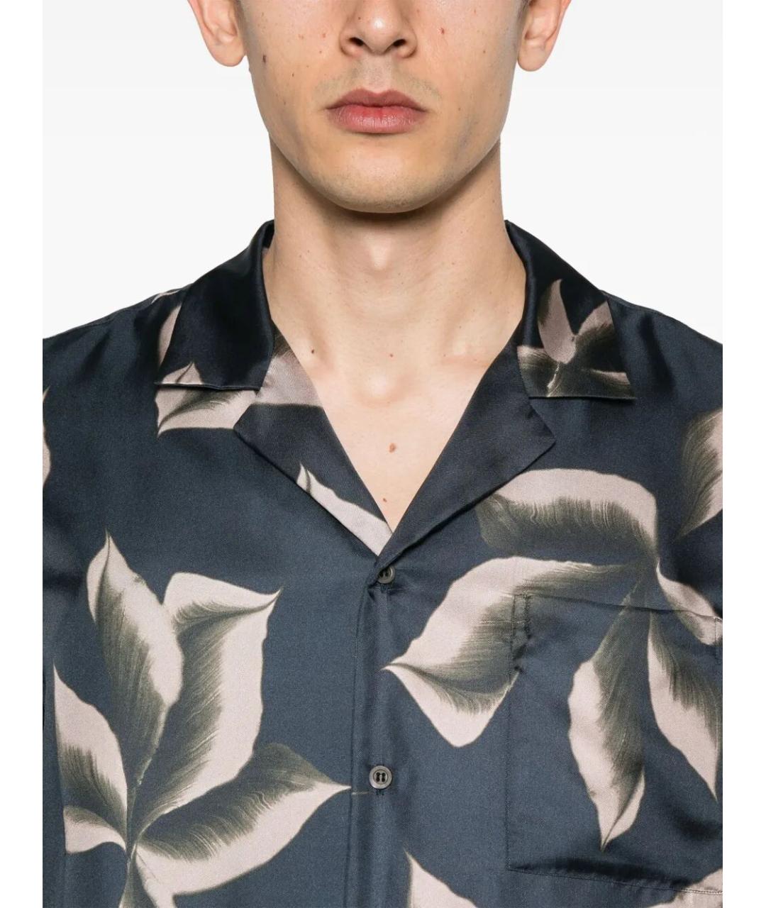 DRIES VAN NOTEN Темно-синяя шелковая кэжуал рубашка, фото 2