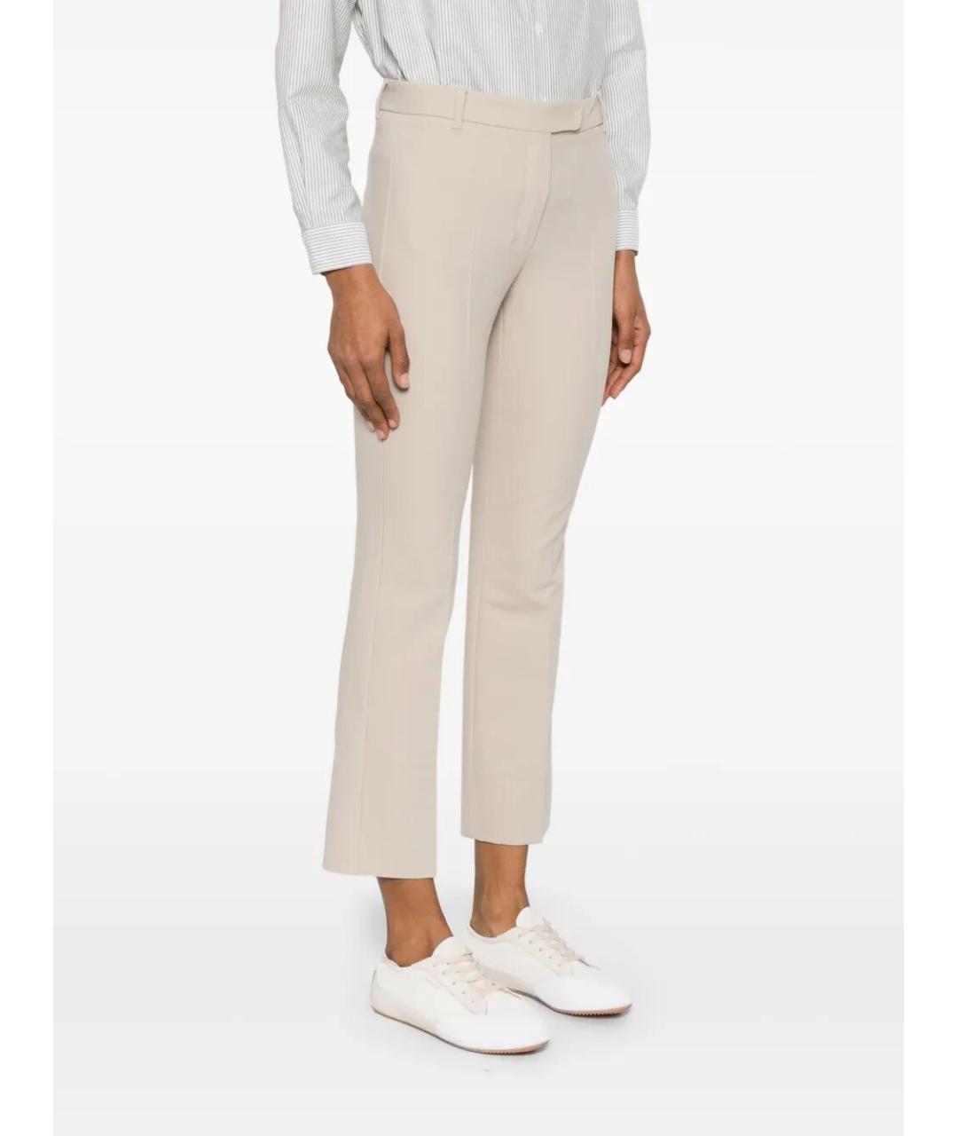 'S MAX MARA Бежевые хлопковые прямые брюки, фото 5